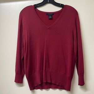 Lightweight maroon V-neck sweater. Super soft.